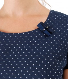 Elegant cotton dress with pearls inserts