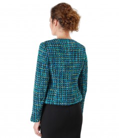 Jacket made of multicolor loops with wool