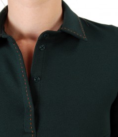 Elastic jersey dress with pockets