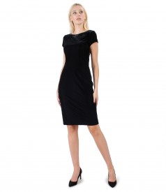 Velvet dress with crystals inserts