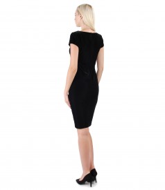 Velvet dress with crystals inserts