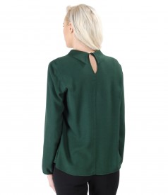 Viscouse blouse with wool with crystals inserts