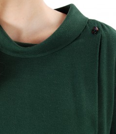 Viscouse blouse with wool with crystals inserts