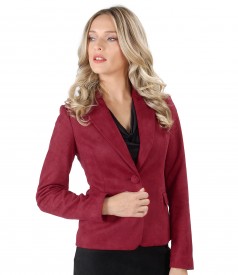 Fabric jacket with velvet look