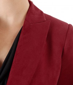 Fabric jacket with velvet look