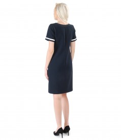 Dress with ecological leather trim