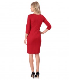 Midi dress made of thick elastic jersey with side pockets
