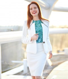 Blouse made of jersey with embossed pattern