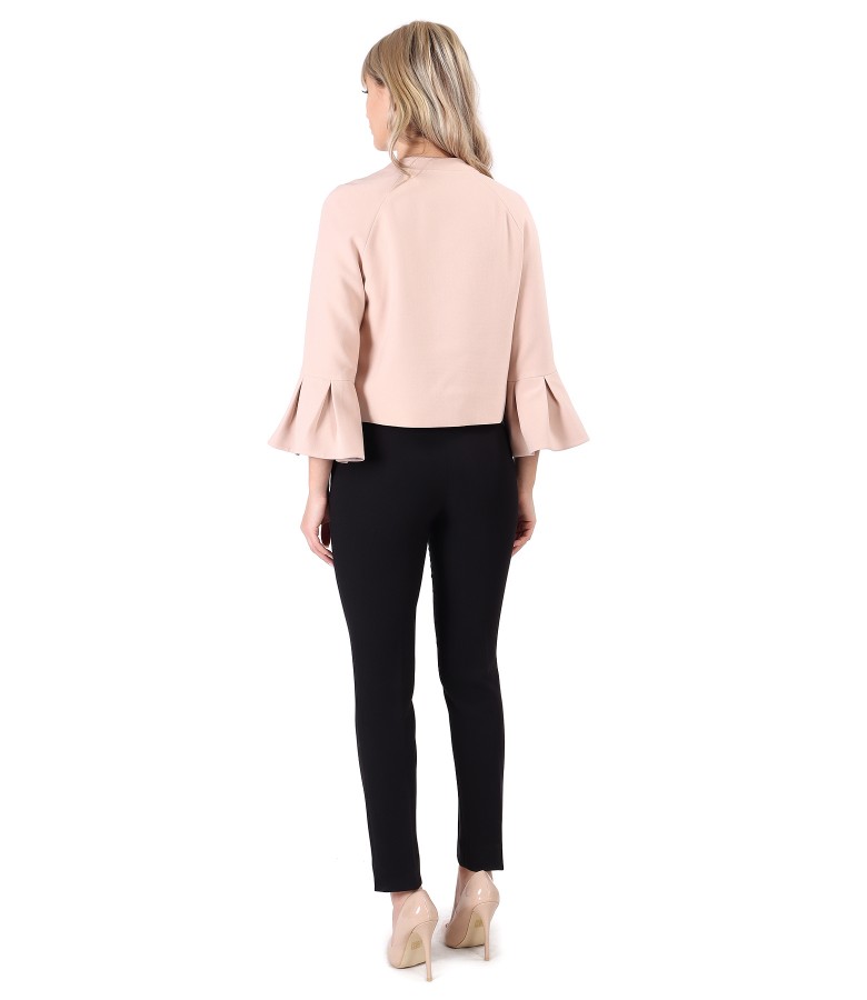 Jacket with wide wristbands and ankle pants