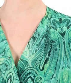 Printed veil elegant dress