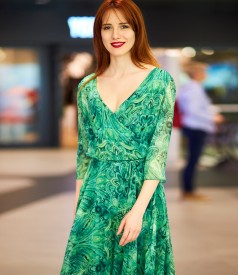 Printed veil elegant dress