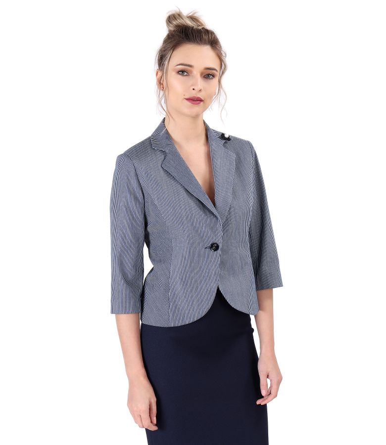 Elastic cotton jacket with stripes