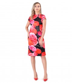 Elegant dress with tunic collar