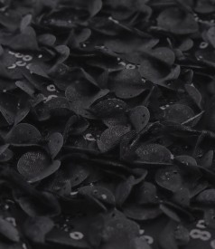 Dress with lace corset with flowers and sequins