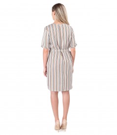 Shirt dress with waist belt