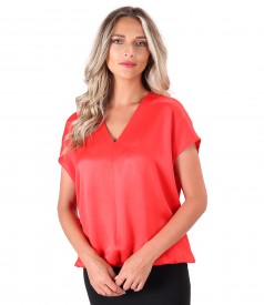 Casual blouse made of satin viscose
