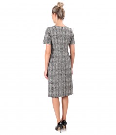 Fabric dress with animal print and lurex thread