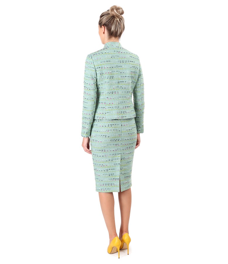 Office women suit with skirt and jacket made of wool