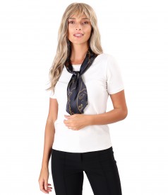 Printed satin scarf