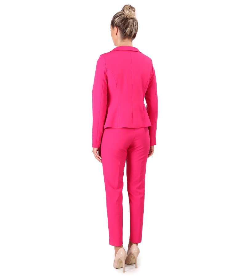 Office women suit with pants and elastic fabric jacket