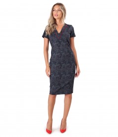 Midi dress made of paisley printed elastic jersey