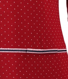 Elastic jersey blouse printed with dots