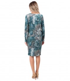 Elegant dress made of printed velvet