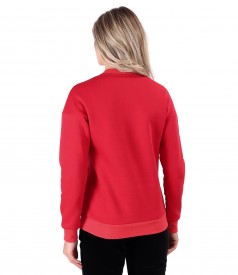 Blouse made of thick cotton with pocket on the front