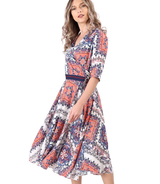 Viscose dress printed with floral motifs