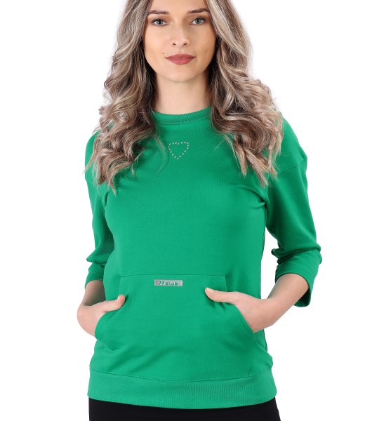 Cotton sweatshirt with front pocket
