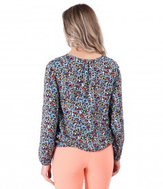 Elegant printed viscose blouse
