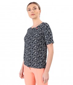 Viscose elastic jersey blouse