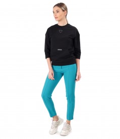 Smart/casual outfit with pants and sweatshirt