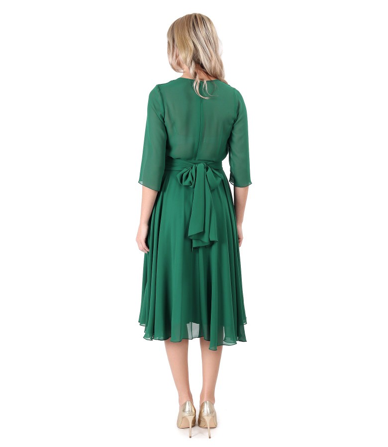 Occasion outfit with veil dress and belt scarf