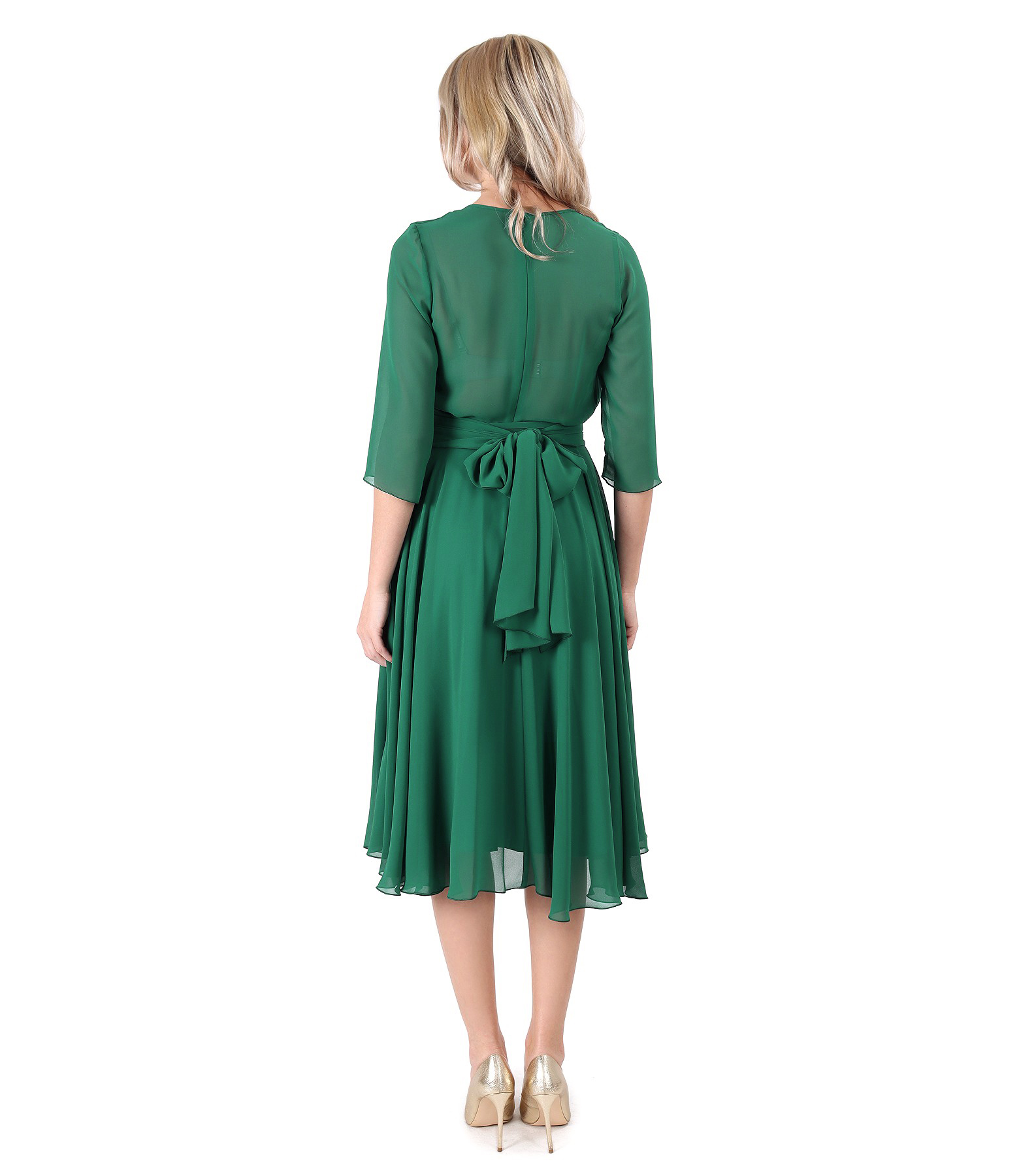 Occasion outfit with veil dress and belt scarf