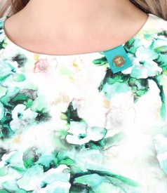 Blouse made of printed elastic cotton