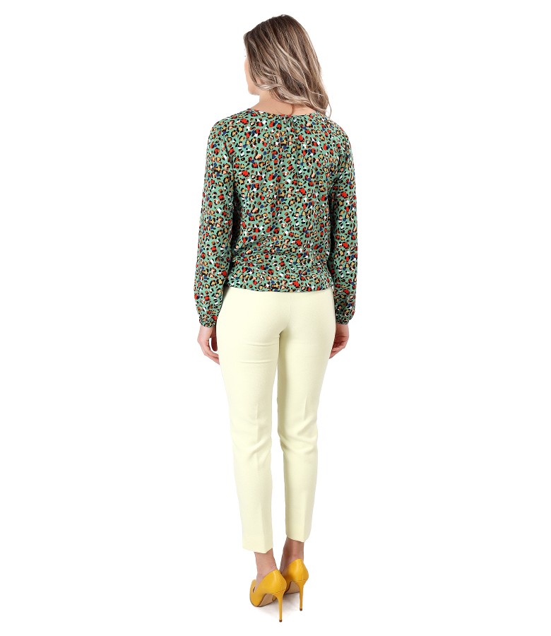 Viscose blouse with ankle pants