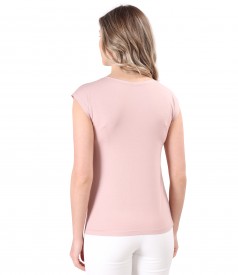Elastic jersey blouse with decorative anchor