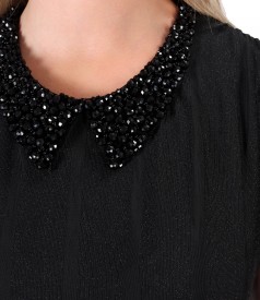 Elegant viscose dress with metallic thread
