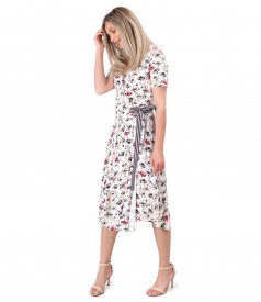 Midi dress made of elastic jersey printed with floral motifs