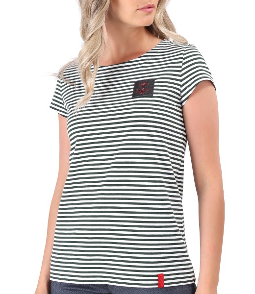 Striped elastic jersey blouse
