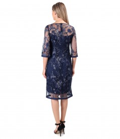 Lace evening dress with sequins