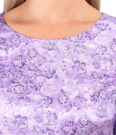 Casual dress made of natural silk with floral motifs