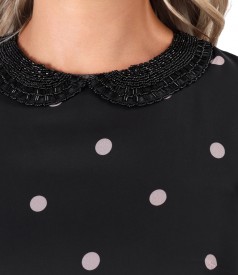 Polka dot printed veil dress