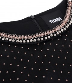 Embossed velvet dress