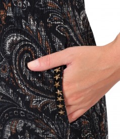 Elegant dress made of elastic brocade