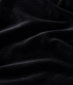 Velvet tapered skirt with gold elastic at the waist