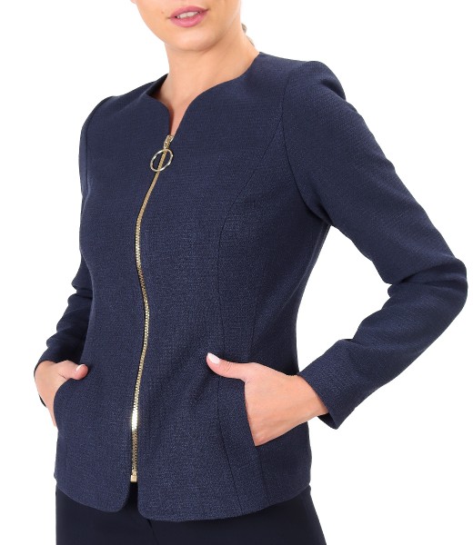 Elegant jacket with front zipper