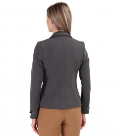 Office jacket made of elastic fabric with decorative chain