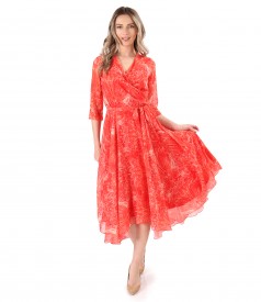 Printed veil dress with paisley motifs